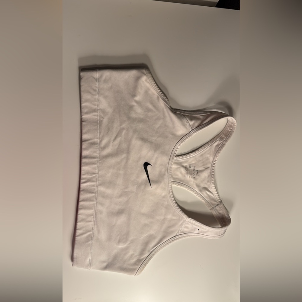 Nike White and Black Athletic Bra